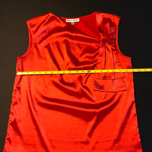 4/$25 Richie Tailor Top Blouse Medium M Red Orange - Picture 9 of 12